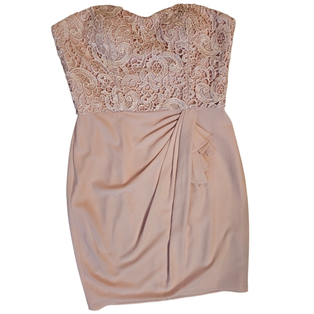Aiden Mattox sweetheart cocktail dress. Pink. 4